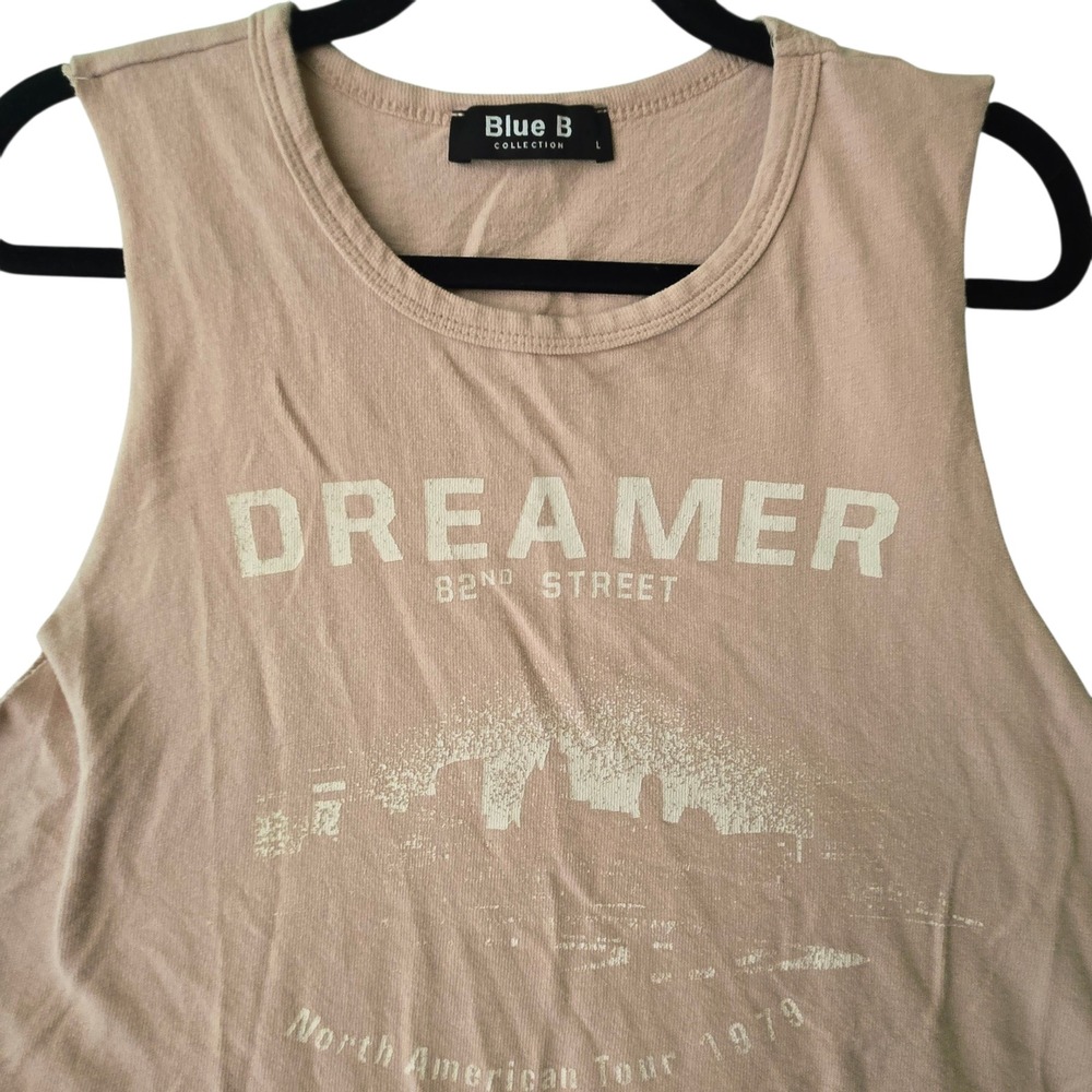 Blue B Dreamer 82nd Street 1979 Tour Graphic Tank Top Mauve‎ Pink Large